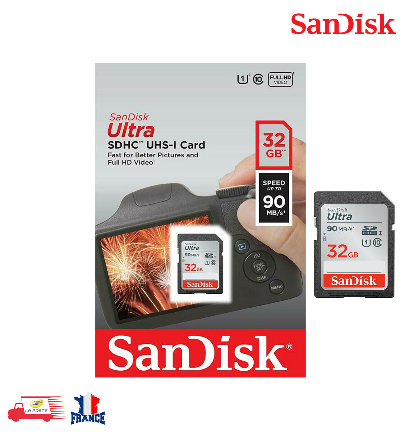 Carte mémoire SD SANDISK ULTRA 32Go, 90Mb/s – YAHYAOUI SHOP